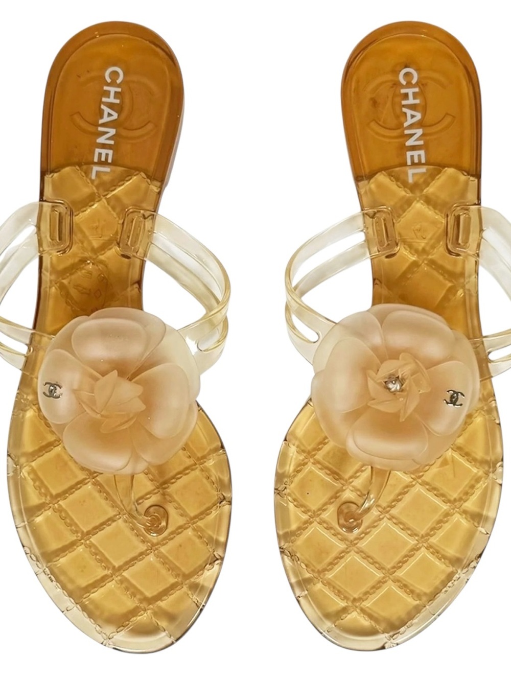 Chanel Jelly Camellia Thong Sandals – Size 37.